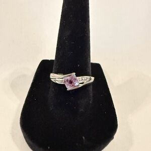 Silver Ring with Square Gemstone